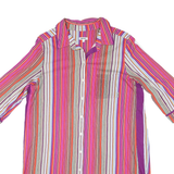 DKNY Womens Multicolour Stripe Shirt Dress Polyester Blend Knee Length 3/4