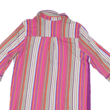 DKNY Womens Multicolour Stripe Shirt Dress Polyester Blend Knee Length 3/4