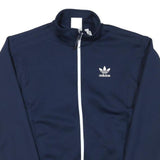 ADIDAS Mens Navy Blue Jacket S Polyester Blend Zip Plain Sportswear