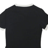 DIESEL Womens Black & White Logo Tape Graphic T-Shirt XS Crew Neck Short Sleeve