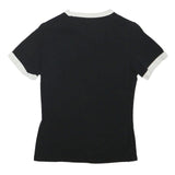 DIESEL Womens Black & White Logo Tape Graphic T-Shirt XS Crew Neck Short Sleeve