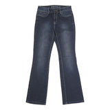 Womens Regular Blue Denim Rinse Button Jeans W27 L30 Stylish Pocket Detail