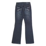 Womens Regular Blue Denim Rinse Button Jeans W27 L30 Stylish Pocket Detail