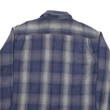ST JONES Mens Blue Grey Plaid Cotton Blend Shirt XL Casual Comfort