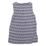 TOMMY HILFIGER Womens Blue Printed Sleeveless Round Neck Top S Polyester Blend