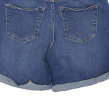 TOMMY HILFIGER Womens Shorts Blue Denim Casual M W28 Folded Hem Pocket Details