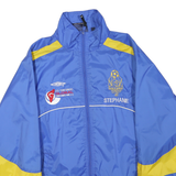 UMBRO Womens Blue & Yellow Zip Polyester Blend Sports Jacket L Lightweight