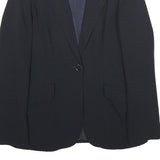 MAX MARA Womens Black Jacket UK 10 Polyester Blend Button Closure Plain Classic