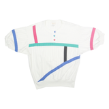 DK GOLD Womens White Blue Pink Colourblock T-Shirt S Short Sleeve Round Neck