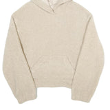 Womens Beige Fleece Hoodie S Soft Warm Pullover Hooded Sweatshirt