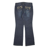 ROZ & ALI Womens Blue Regular Fit Flared Denim Cotton Blend Medium W34 L31