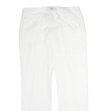 ARMANI JUNIOR Womens Cotton White Regular Fit Straight Leg Trousers W30 L29