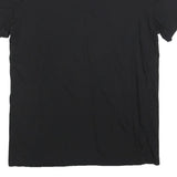 TOMMY HILFIGER Mens Black V-Neck T-Shirt M Cotton Blend Classic Casual