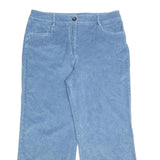 BODEN Womens Cotton Blend Blue Relaxed Wide-Leg Trousers W36 L28 Comfortable