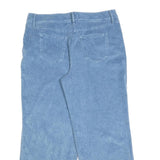 BODEN Womens Cotton Blend Blue Relaxed Wide-Leg Trousers W36 L28 Comfortable