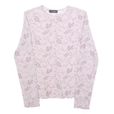 SINEQUANONE Womens Pink Floral Printed Long Sleeve Round Neck Top M Light Weight