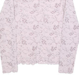 SINEQUANONE Womens Pink Floral Printed Long Sleeve Round Neck Top M Light Weight