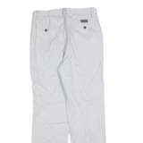 NAUTICA Mens White Cotton Blend Regular Fit Straight Leg Trousers W30 L32 Casual