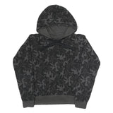 MISTRAL Womens Black Camouflage Hoodie M Cotton Blend Pullover Sweatshirt