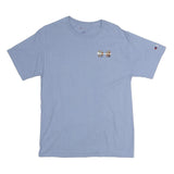 CHAMPION Mens Blue Graphic T-Shirt M Short Sleeve Crew Neck Casual Cotton