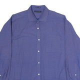 TOMMY HILFIGER Mens Blue Patterned Shirt XL Long Sleeve Button Cotton Casual