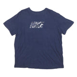 NIKE Mens Navy Blue Graphic T-Shirt XL Short Sleeve Crew Neck Cotton Blend