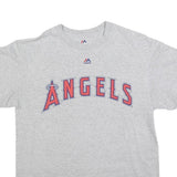 MAJESTIC Mens Grey Angels Graphic T-Shirt M Short Sleeve Crew Neck Baseball