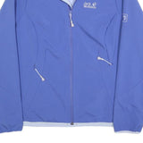 JACK WOLFSKIN Womens Blue Softshell Jacket UK 16 Polyester Blend Zip Outdoor Fit