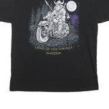 FRUIT OF THE LOOM Mens Black Land Of The Vikings Sweden Graphic T-Shirt 2XL