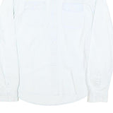 TOMMY HILFIGER Womens White Plain Shirt S Button Front Cotton Blend Stylish