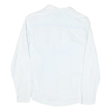 TOMMY HILFIGER Womens White Plain Shirt S Button Front Cotton Blend Stylish