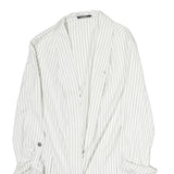 TALLY WEIJL Womens White & Black Pinstripe Long Sleeve Jacket S Cotton Blend