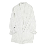 TALLY WEIJL Womens White & Black Pinstripe Long Sleeve Jacket S Cotton Blend