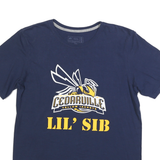 RUSSELL ATHLETIC Mens Blue Cedarville Yellow Jackets Graphic T-Shirt M Short