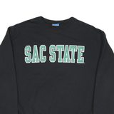 CHAMPION Mens Black Cotton Blend Sac State Crew Neck M Sweatshirt Casual