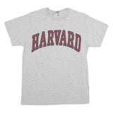 GILDAN Mens Grey Harvard Graphic T-Shirt M Short Sleeve Crew Neck Printed Logo