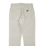 CARHARTT Mens Cotton Blend Beige Regular Fit Straight Trousers W32 L32 Workwear