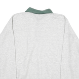 MAVERICK Mens Grey & Green Collar XL Cotton Blend Sweatshirt Pullover Casual