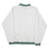 MAVERICK Mens Grey & Green Collar XL Cotton Blend Sweatshirt Pullover Casual