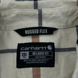 Rugged Flex Carhartt Checked Short Sleeve Shirt - 2XL Brown Cotton