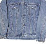 PORT & COMPANY Mens Blue Denim Jacket L Cotton Button Closure Relaxed Fit