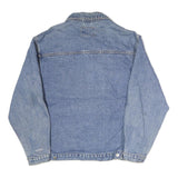 PORT & COMPANY Mens Blue Denim Jacket L Cotton Button Closure Relaxed Fit