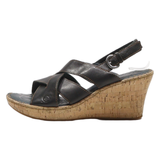 BORN Strappy Sandals Black Leather Womens UK 7