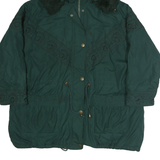 ESSENTIAL ELEMENTS Womens Green Zip Jacket XL Polyester Blend Embroidered