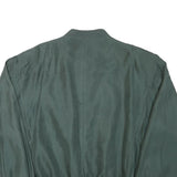 HAPPY LIFE Mens Green Bomber Jacket L Polyester Blend Plain Zip Comfortable
