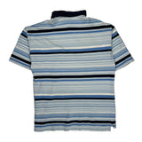Avirex Striped Polo Shirt - Medium Blue Cotton