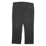 DICKIES Mens Black Regular Fit Straight Cotton Blend Jeans W40 L30 Workwear Zip