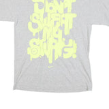 NIKE Mens Grey Graphic T-Shirt M Short Sleeve Crew Neck Cotton Blend Casual