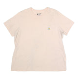 CARHARTT Womens Cream & Yellow Pocket T-Shirt XL Short Sleeve Crew Neck Cotton