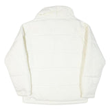 ELLE Mens White Jacket S Polyester Blend Plain Zip Up Warm Casual Winter